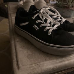 Like New Girls Size 3 Black Vans