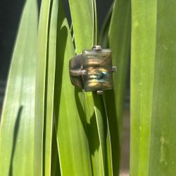 Vintage Stamped Silver Labradorite Ring