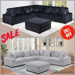 New sectional sofa with ottoman