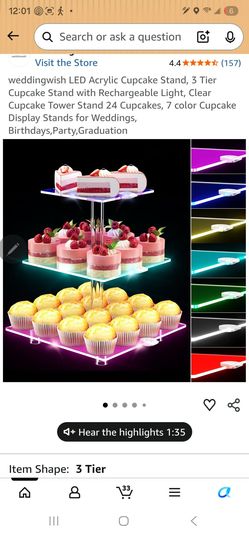 3 tier LED cupcake stand