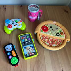 Fisher Price Developmental Musical Light Up Baby Toy Lot Pizza Remote Controller