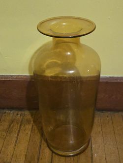 Blends Amber Art Glass  Handmad 20" T. 7"w