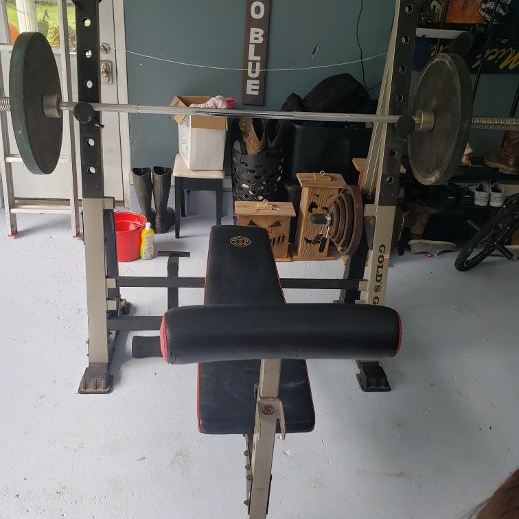 Golds Gym Weight Bench With Weights 