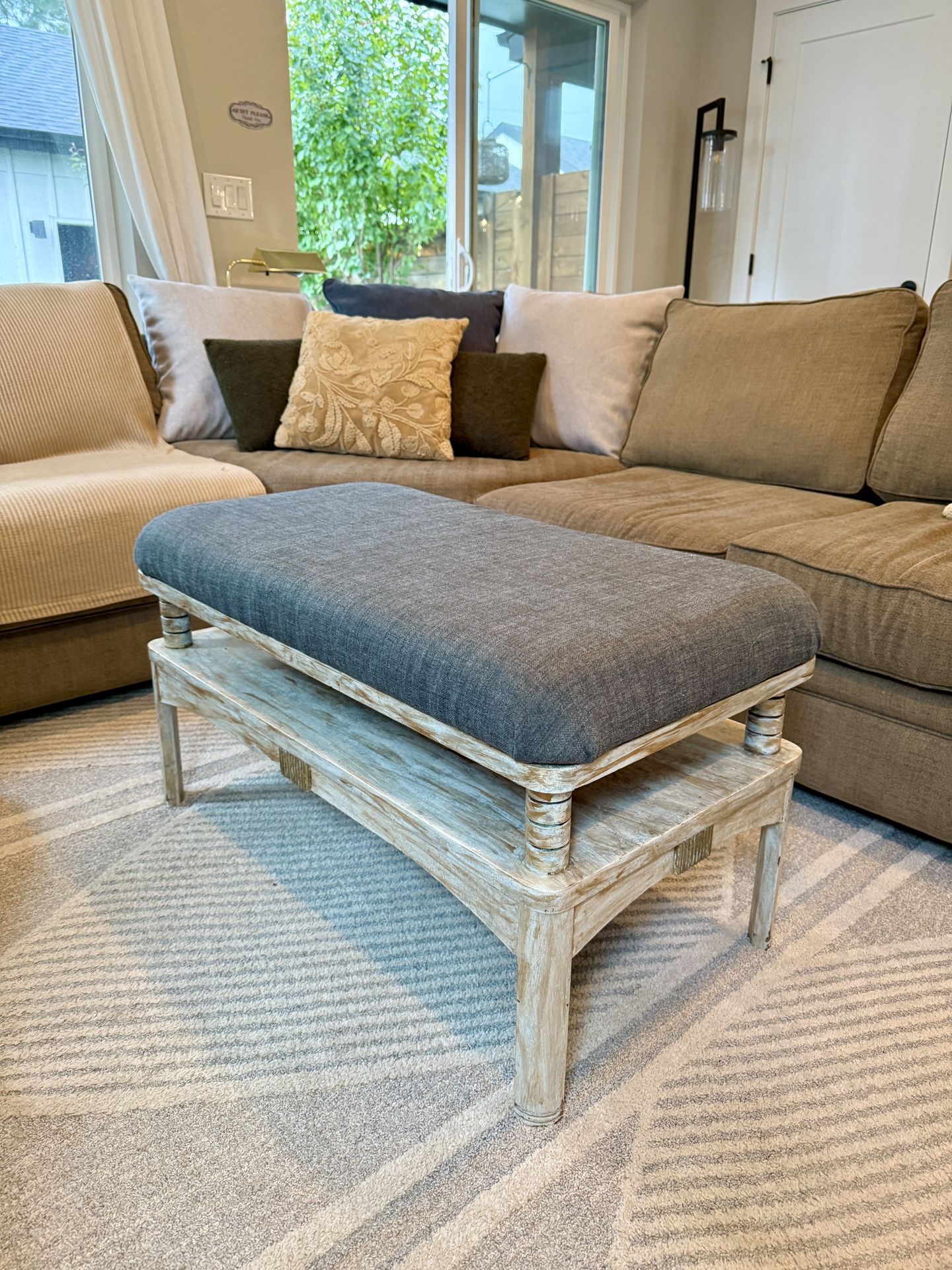 Antique’y Chippy Paint/Cushioned Coffee Table