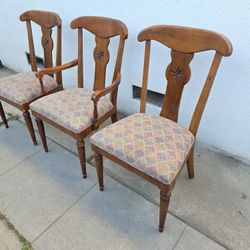 Ethan Allen 3 Country Crossings Maple Dining Chairs