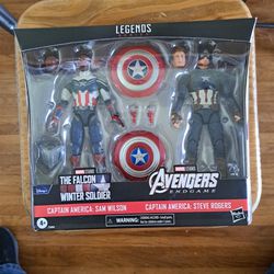 Marvel Legends Captain America Sam Wilson Captain America  Steve Roger's Double Pack.