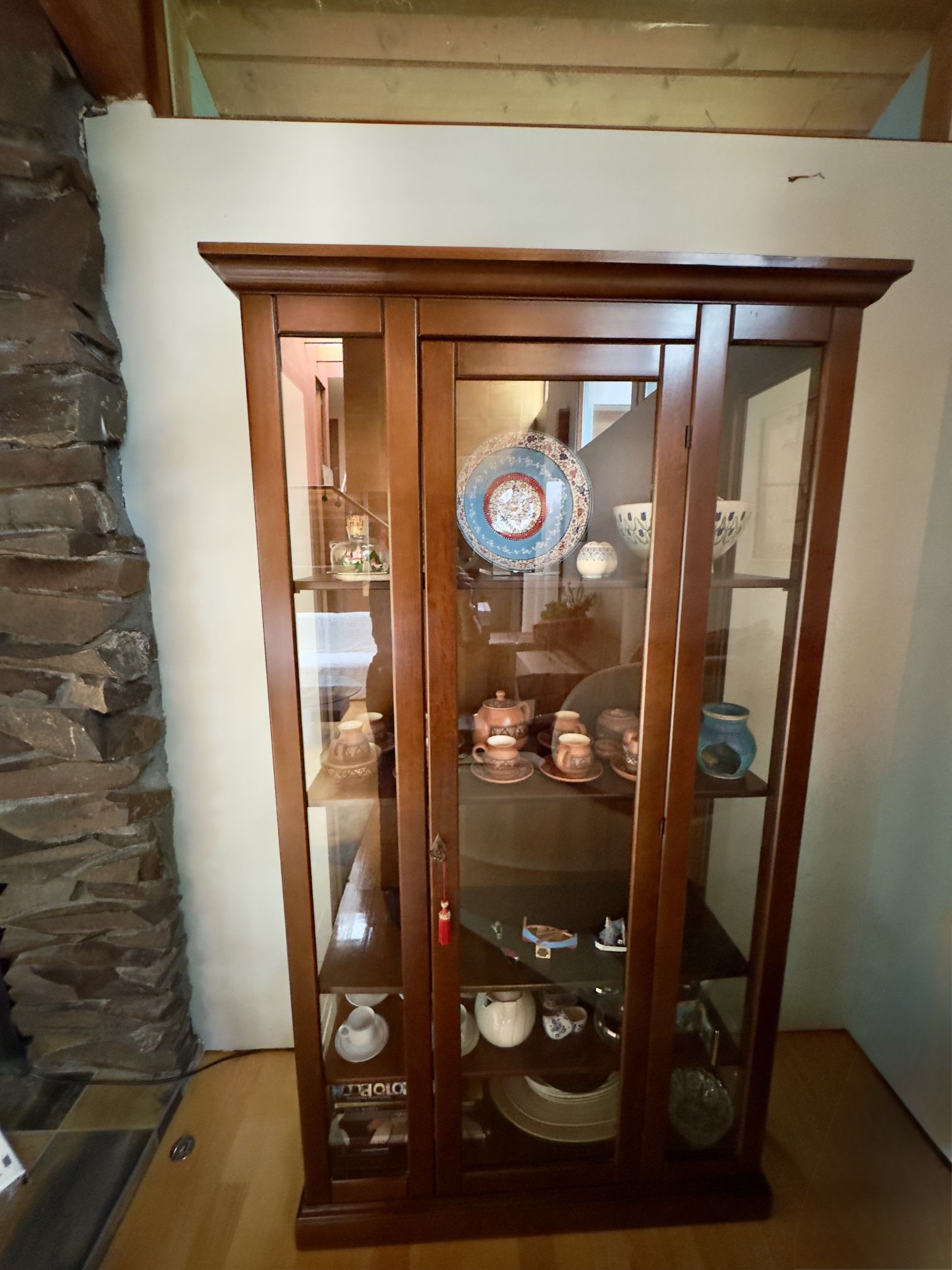 Italian Solid Walnut Vitrine