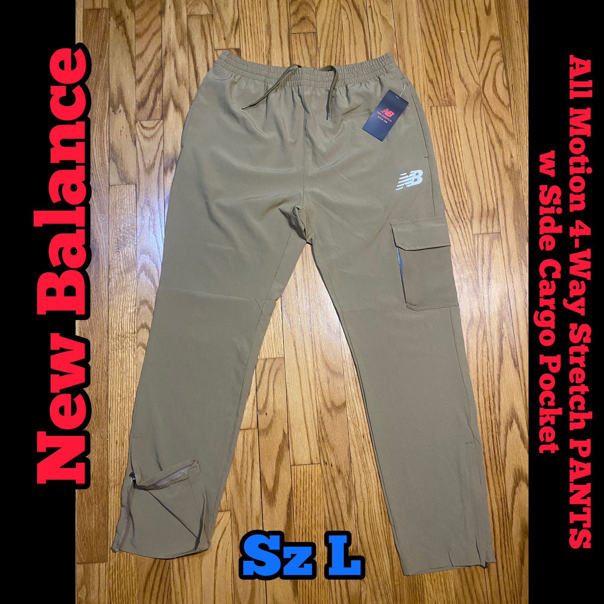 NEW BALANCE All Motion 4-Way Stretch PANTS w Side Cargo Pocket