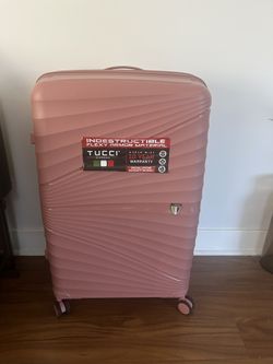 💗 Brand New TUCCI XL Hard Shell Luggage – Pink / Rose Gold – 10-Year Warranty