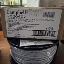 250ft Reel Of Vinyl Coated Galvanized Cable 