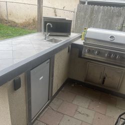 Custom Built Lion Bbq Island