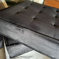 Black Suede Couch 