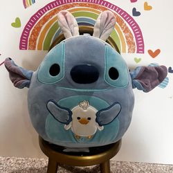 EASTER DISNEY STITCH 8 INCH ROUND PLUSH WITH BUNNY EARS