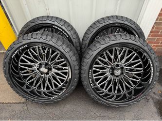 NEW 24x12 axe Offroad kratos wheels wrapped in 285/40r24 RBP tires.