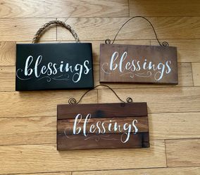Blessings Signs In Black Or Stained Wood $8 Each