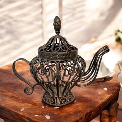 Adorable Vintage Iron Teapot Lantern Or Pot A Plant  