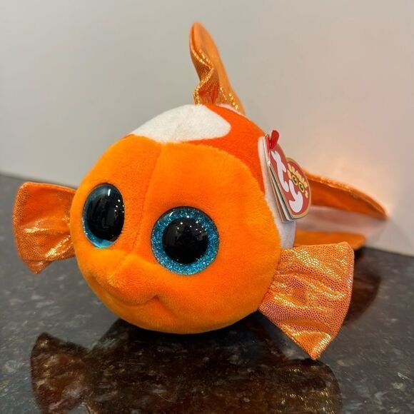 Ty Beanie Boos Sami The Fish Orange 6” / 15cm 2016 Beanie Boo Soft Toy with Tag