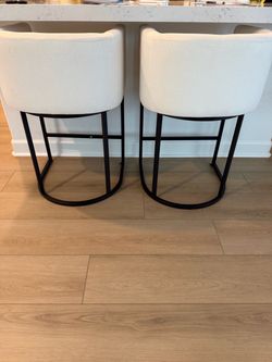Linen barstools - set of 2