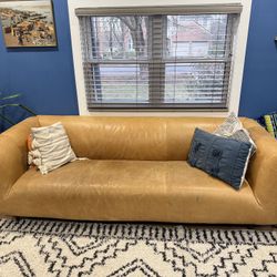   Pottery Barn Palma Leather Sofa in Butterscotch