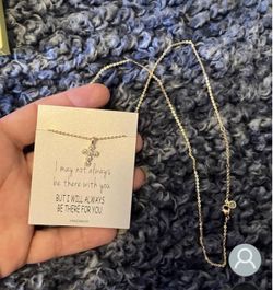 Cross Necklace for Women, Dainty 14K Gold Plated CZ Cross Pendant Faith Jewelry Gift for Wife Mother Friends  New sealed packages  Pick up Belmont and