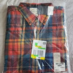 Mens Classic Fit Long Sleeve Flannel Shirt Size LTall New
