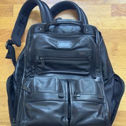 TUMI black leather tote bag