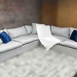 Free Delivery white cloud L shape sectional sofa couch