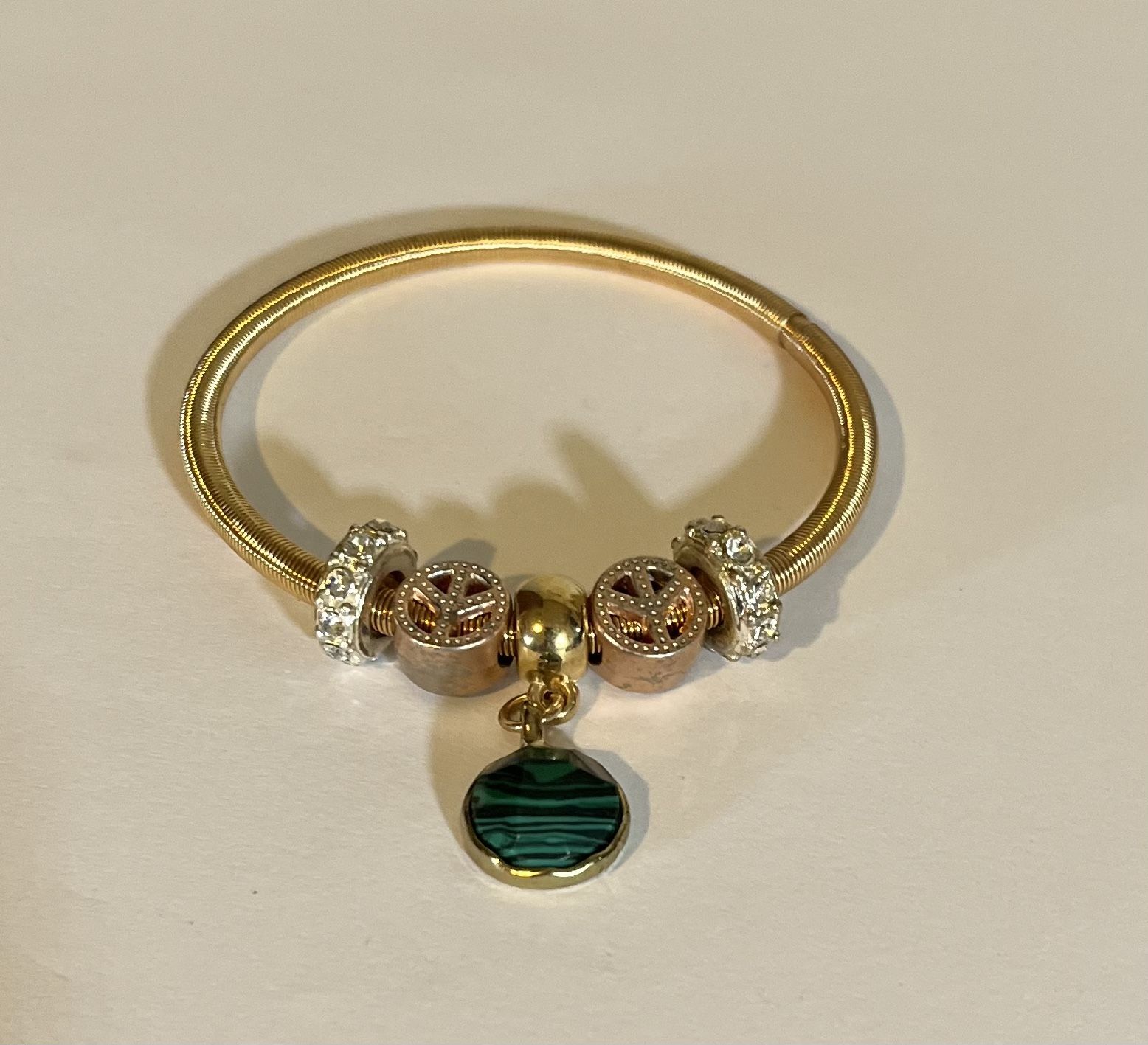 Peaceful Elegance-Handcrafted Gold Bracelet by Nancz Artisan’s Nook