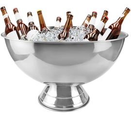 3 Gallon 12L Insulated Ice Bucket Champagne Bowl with Base Large Size Ice Bowl for Wine, Champagne or Beer Bottles Parties and Home Bar（Silver）