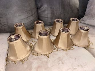 Set of 8 small lamp shades with elegant interior