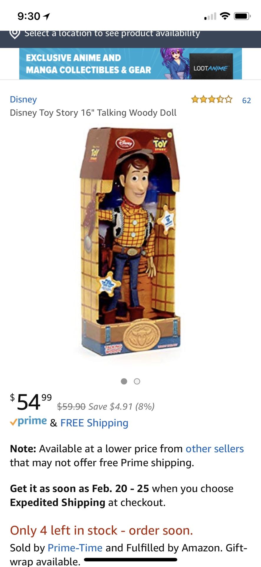 Disney Toy Story 16 Talking Woody Doll