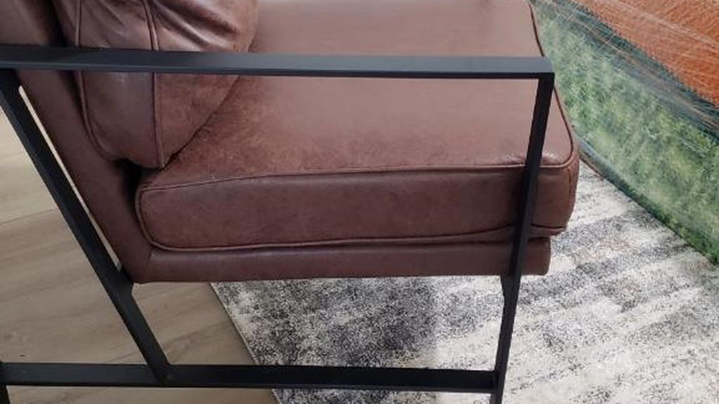 Brand New Dark Brown Chair With Black Metal Legs