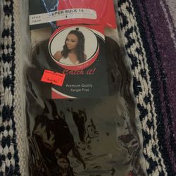 Three Unopened 14" 100% Human Hair Extension Bundles 