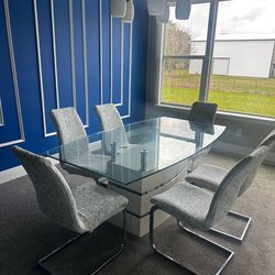Dining Table Set with 6 Chairs