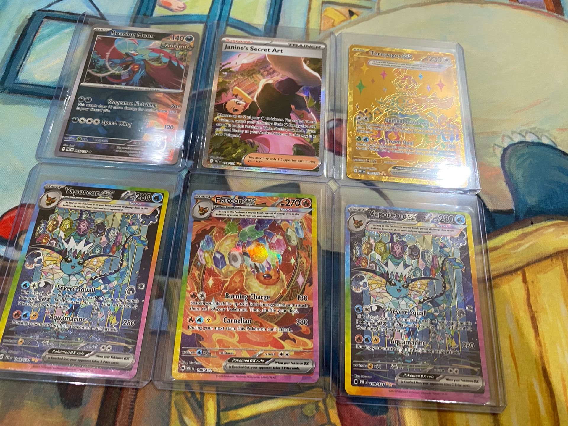 Pokemon Card TCG Prismatic Evolutions Special Art Rares Vaporeon Flareon