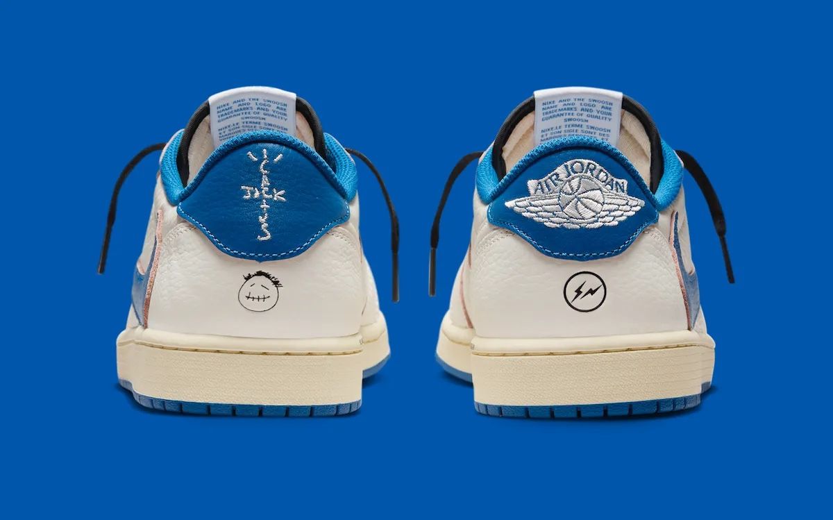 Jordan 1 Retro Low OG SP Fragment × Travis Scott Sail Military 