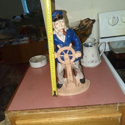 Large Statue Captain With Pipe To Helm Sailor Capodimonte In Perfect Condition. Nothing Wrong With It. Signed By A Name Jackie Seen Other Ones Selling