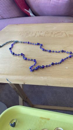 Antique Look Amethyst Bead Necklace