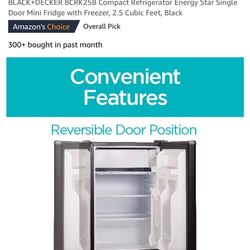 Black & Decker 2.5 Mini Refrigerator!!!!!!!!