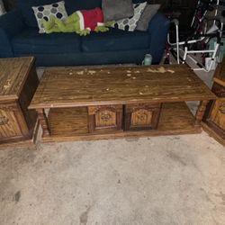 Wooden Coffee and End Tables Set