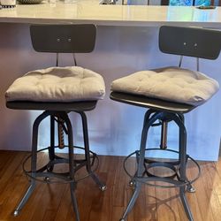 Adjustable West Elm bar Stools 