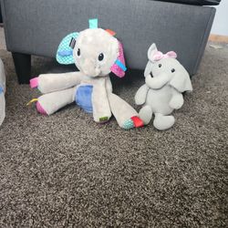 2 Kids Elephant Stuffed Animals