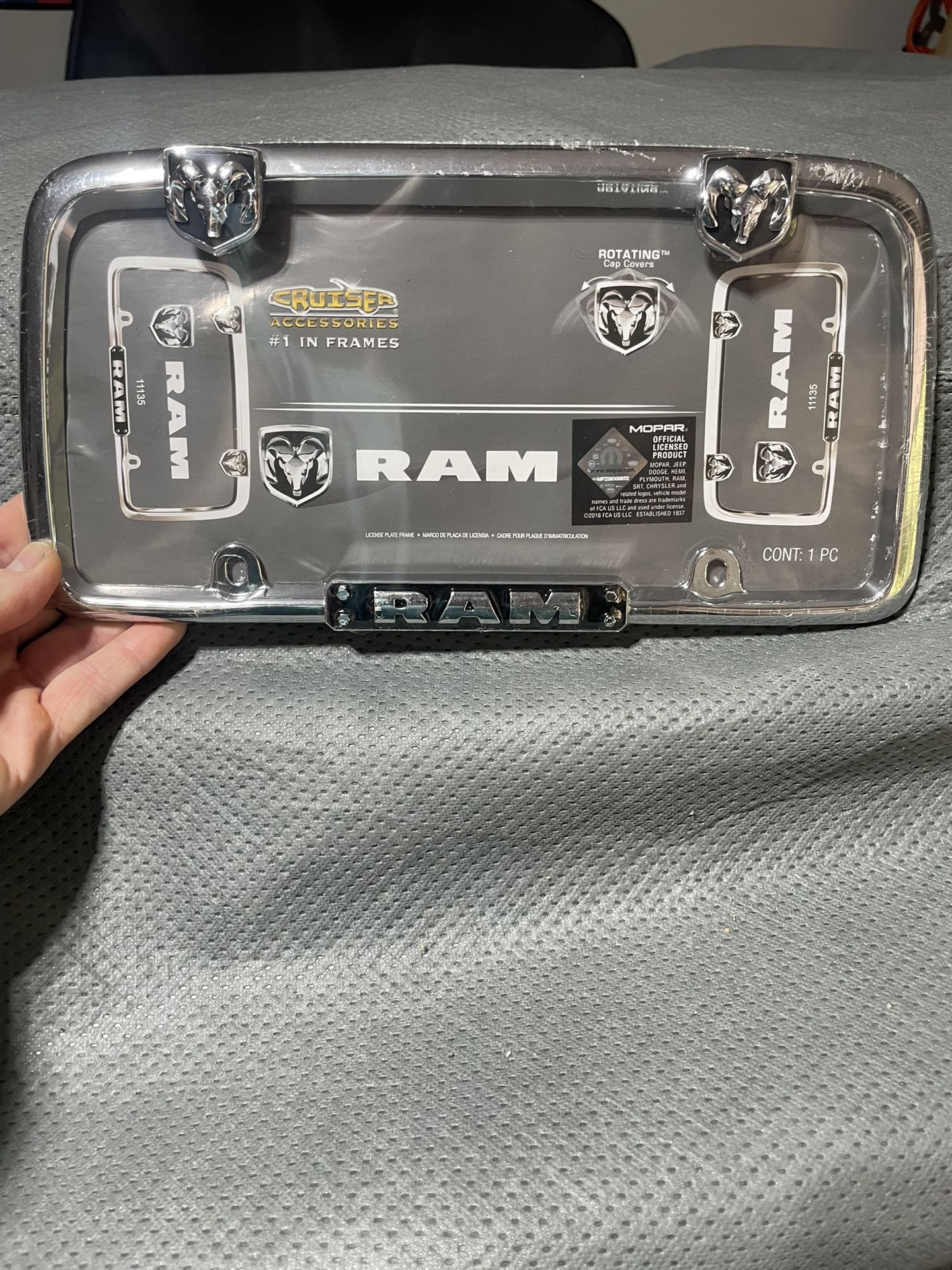 Chrome Dodge ram license plate frame