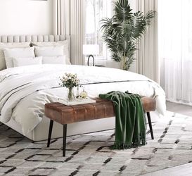 45” Faux Leather Bench 