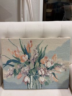 1987 Floral Needlepoint Art
