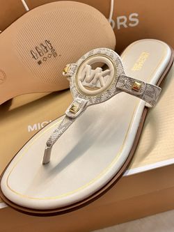 Michael Kors Leather T-Strap Sandals