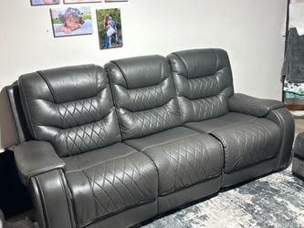 Leather reclining couch