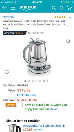 Buydeem beverage tea maker & kettle