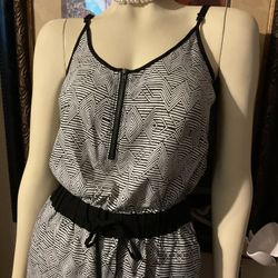 Material Girl Geometric Black And White Jumpsuit 