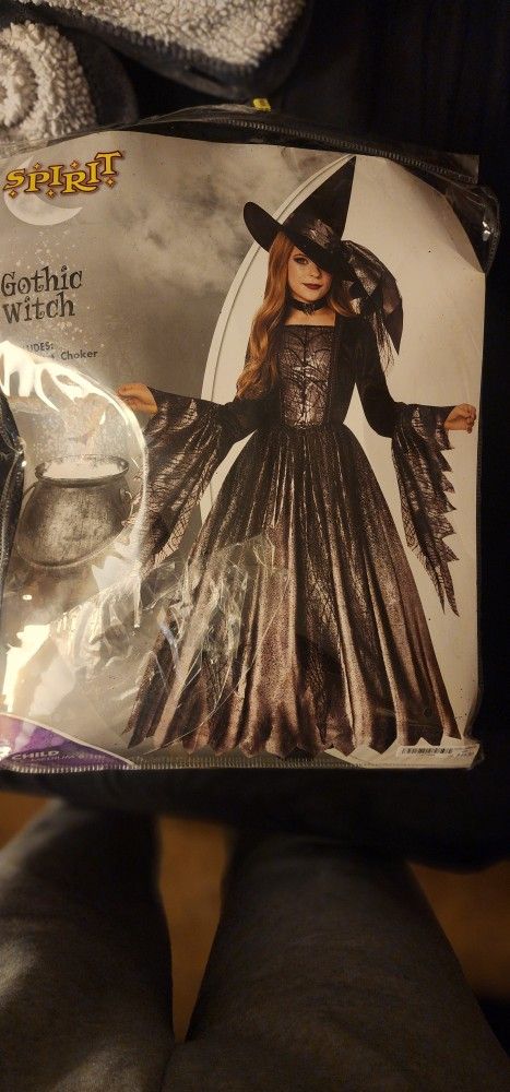 Gothic Witch Halloween Costume Girls M (8-10) 